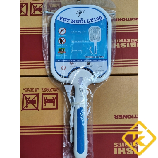 Vợt Bắt Muỗi Có Dây Sạc Rời, Hình Chữ Nhật Tiện Lợi