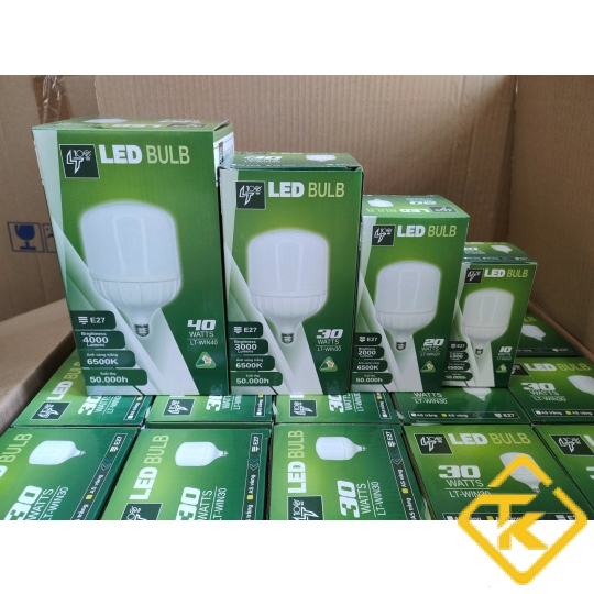 Bóng Đèn LED Trụ Nhựa Lõi Nhôm LT100  Từ 10A đến 65A