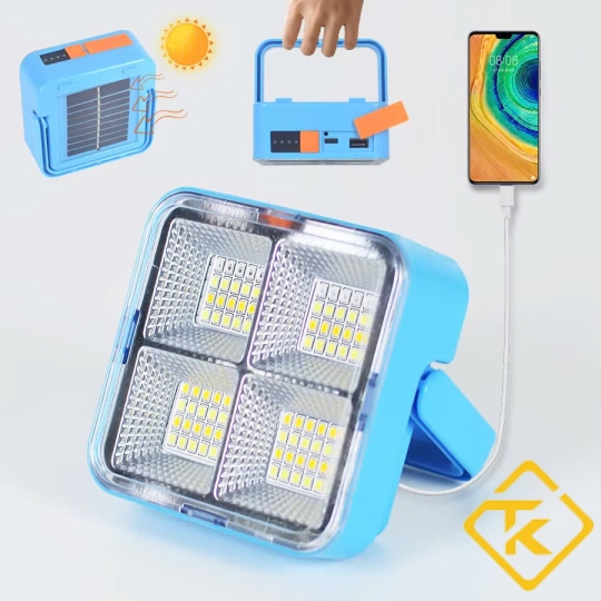 ĐÈN PHA NĂNG LƯỢNG MẶT TRỜI CẦM TAY 100W MINI 4 KHOANG LT100