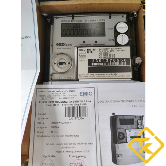 CÔNG TƠ ĐIỆN TỬ 3 PHA EMIC ME-40 - 1 BIỂU GIÁ