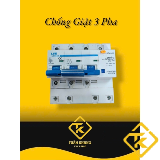 CẦU DAO CHỐNG GIẬT CHỐNG RÒ 3 PHA LSE RCB LS302LE 80A, 100A, 125A