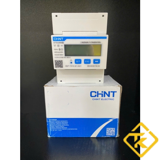 Công tơ điện tử 3 pha 4 dây Chint DTSU666 5(80)A (trực tiếp)