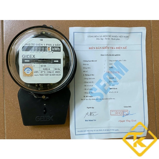 Công Tơ Điện Chính Hãng GIL'EX  5(20)A-Có Kiểm Định Chính Quy  1 Pha 2 Dây_ Đồng Hồ Điện GIL'EX 