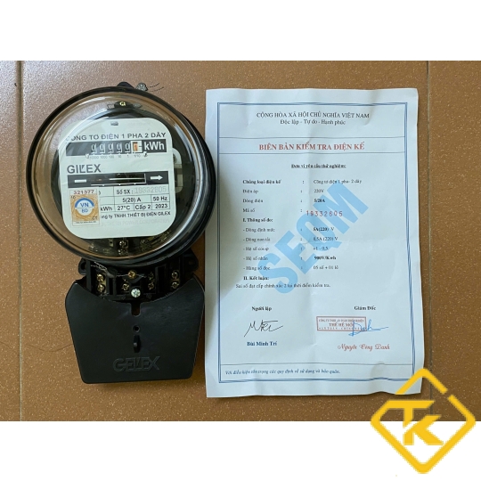 Công Tơ Điện Chính Hãng GIL'EX  5(20)A-Có Kiểm Định Chính Quy  1 Pha 2 Dây_ Đồng Hồ Điện GIL'EX 