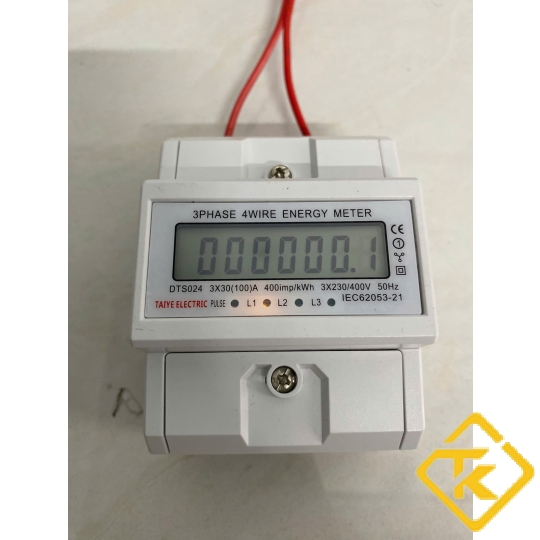Công tơ điện tử 3 pha 4 dây trực tiếp 100A TAIYE/EARU - dạng thanh ray  DTS024/EA771