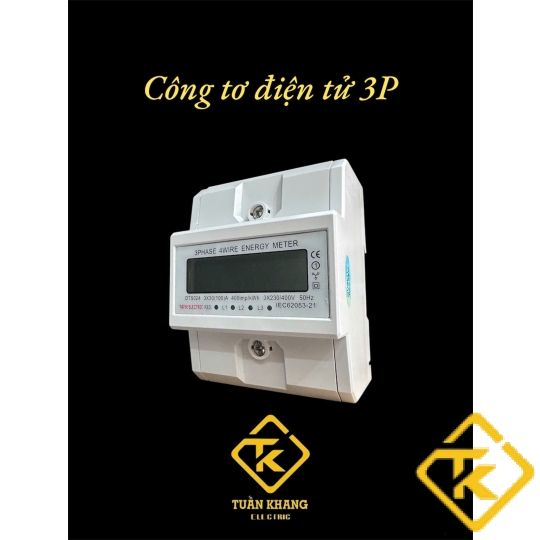 Công tơ điện tử 3 pha 4 dây trực tiếp 100A TAIYE/EARU - dạng thanh ray  DTS024/EA771