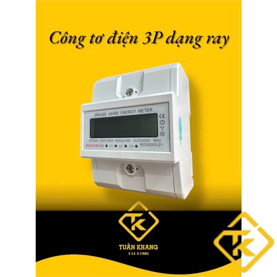 Công tơ điện tử 3 pha 4 dây trực tiếp 100A TAIYE/EARU - dạng thanh ray  DTS024/EA771