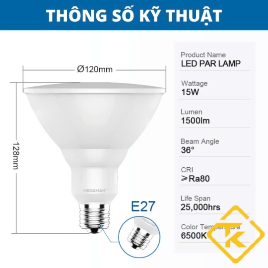  Bóng đèn LED PAR Megaman PAR30/PAR38 chính hãng tiết kiệm điện  